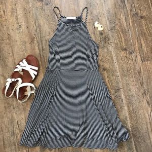 Grey and White Striped Dress